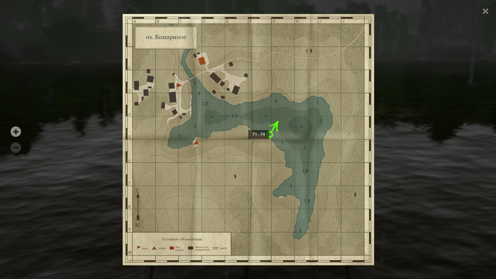 Озеро Комариное — Карта