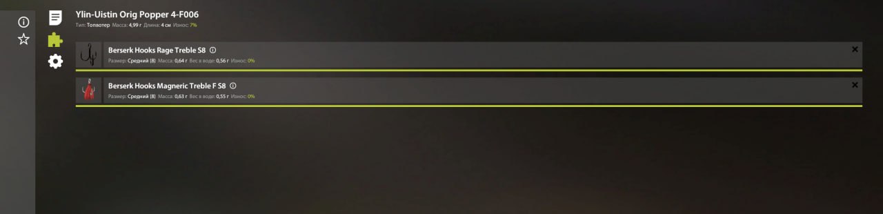 Река Нижняя Тунгуска — Оснастка (спиннинг)
