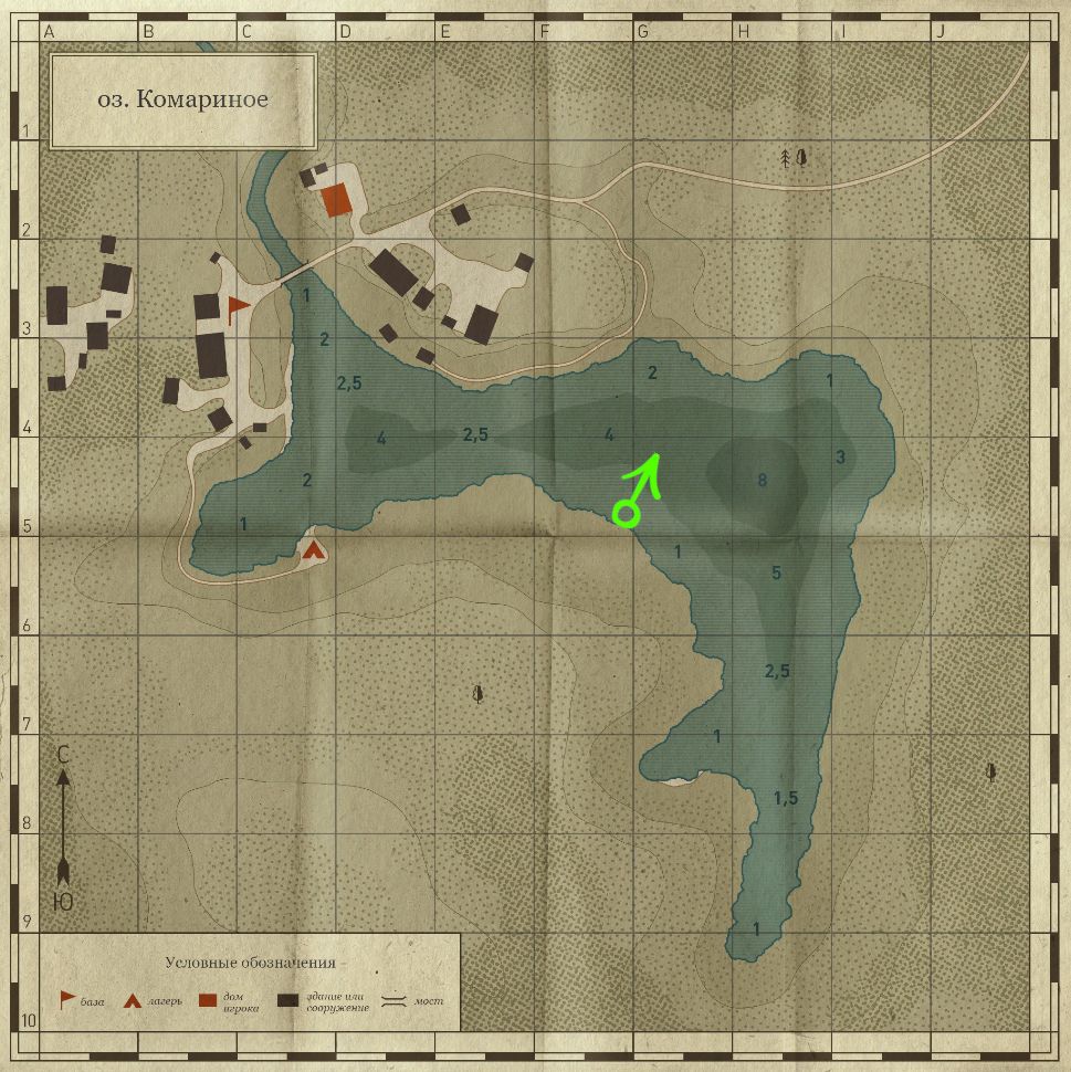 Озеро Комариное — Карта