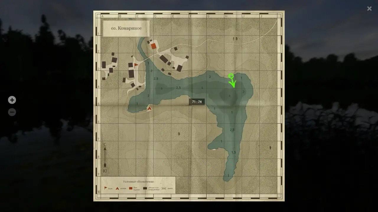 Озеро Комариное — Карта