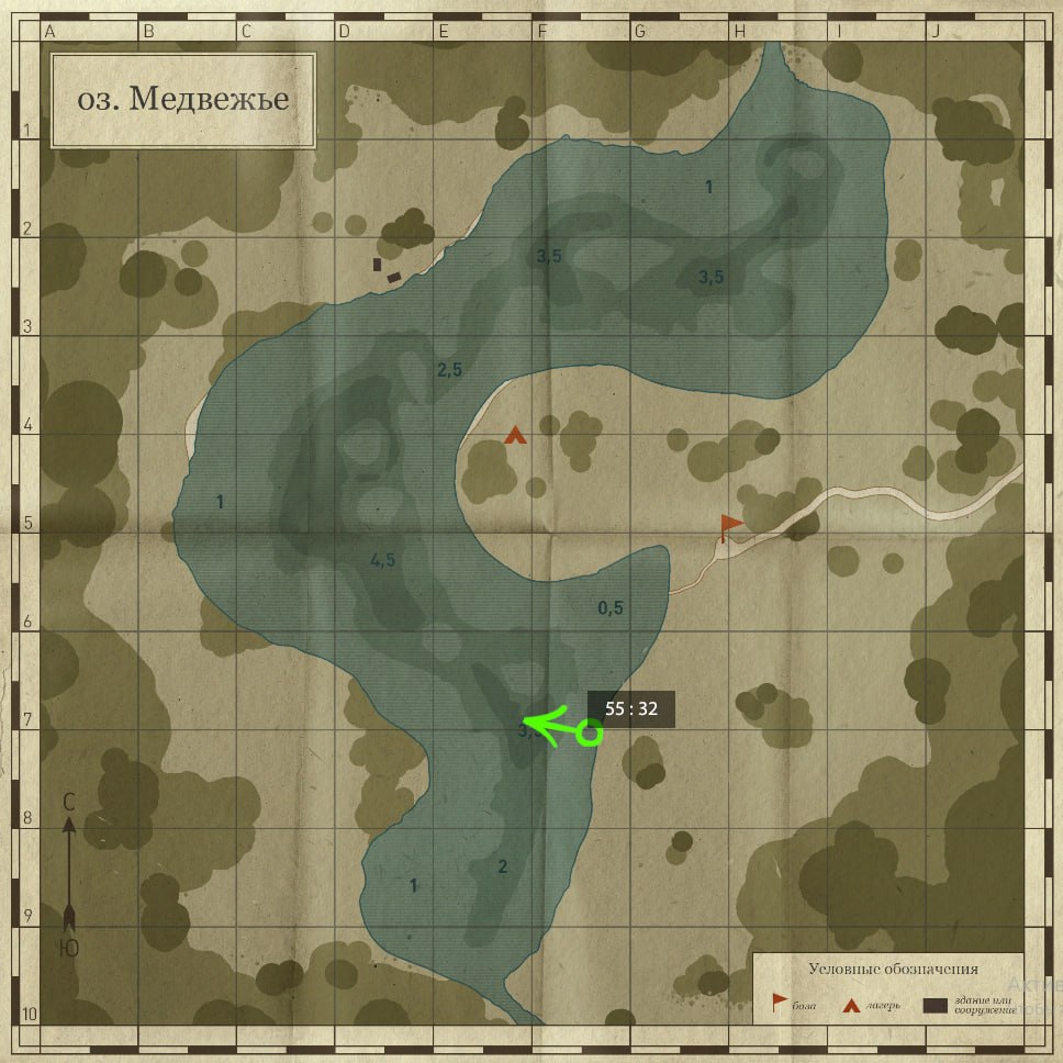 Карта — Озеро Медвежье