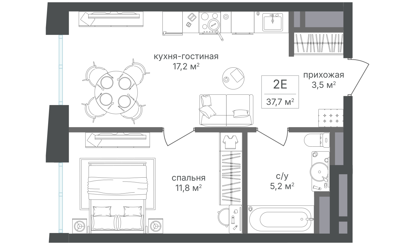 Планировка 1-комн.