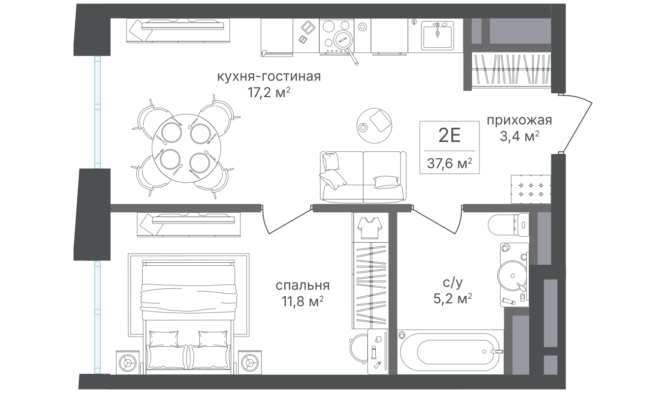Планировка 1-комн.