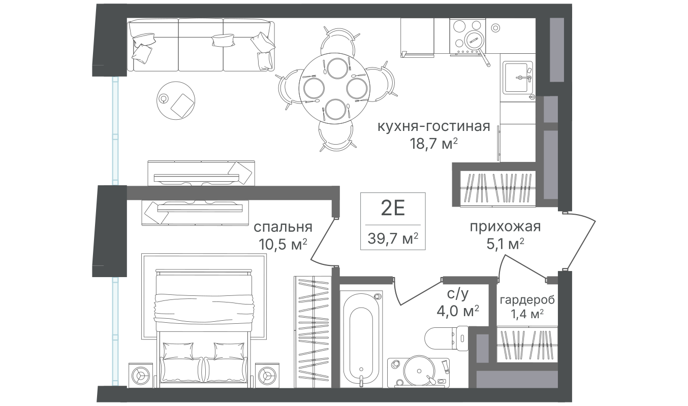 Планировка 1-комн.