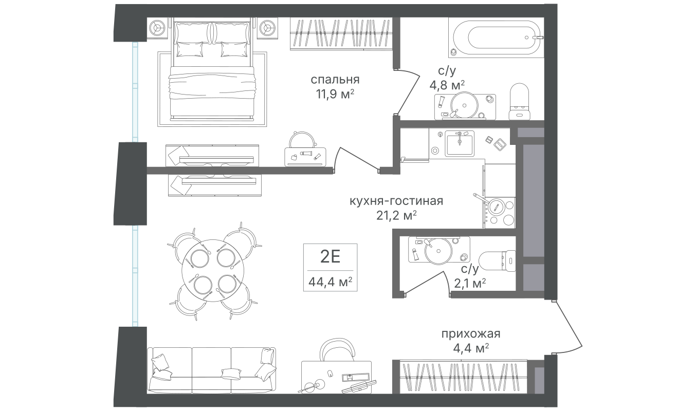 Планировка 1-комн.