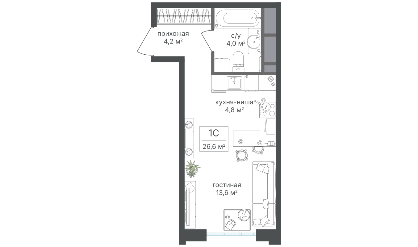 Планировка Студия