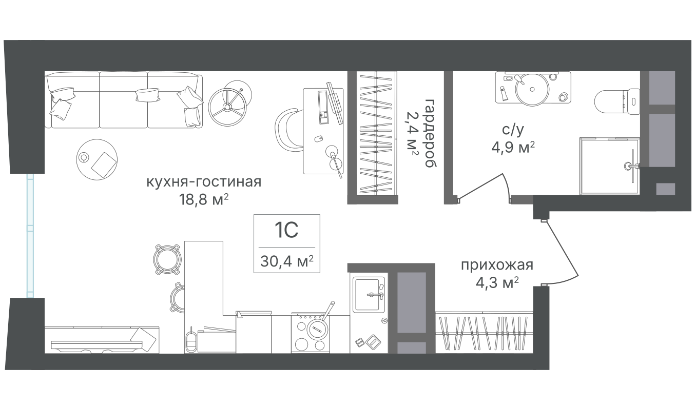 Планировка Студия