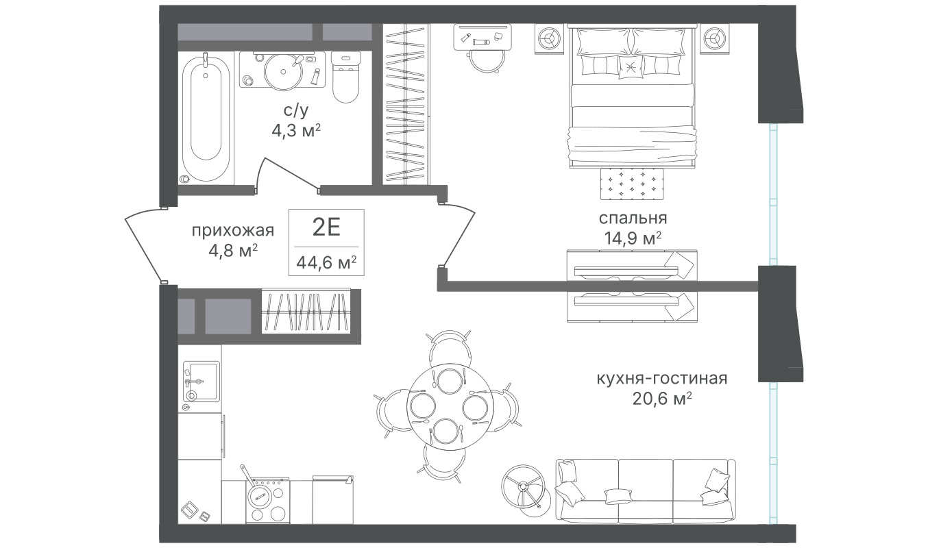 Планировка 1-комн.