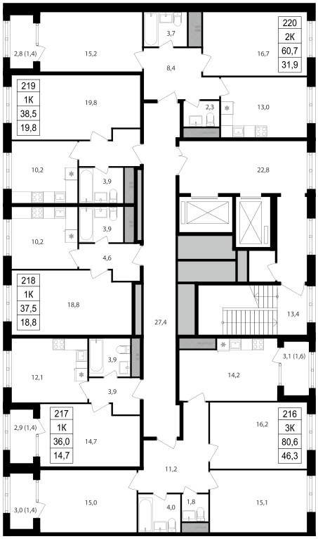 3х-комнатная квартира в ЖК Михалковский