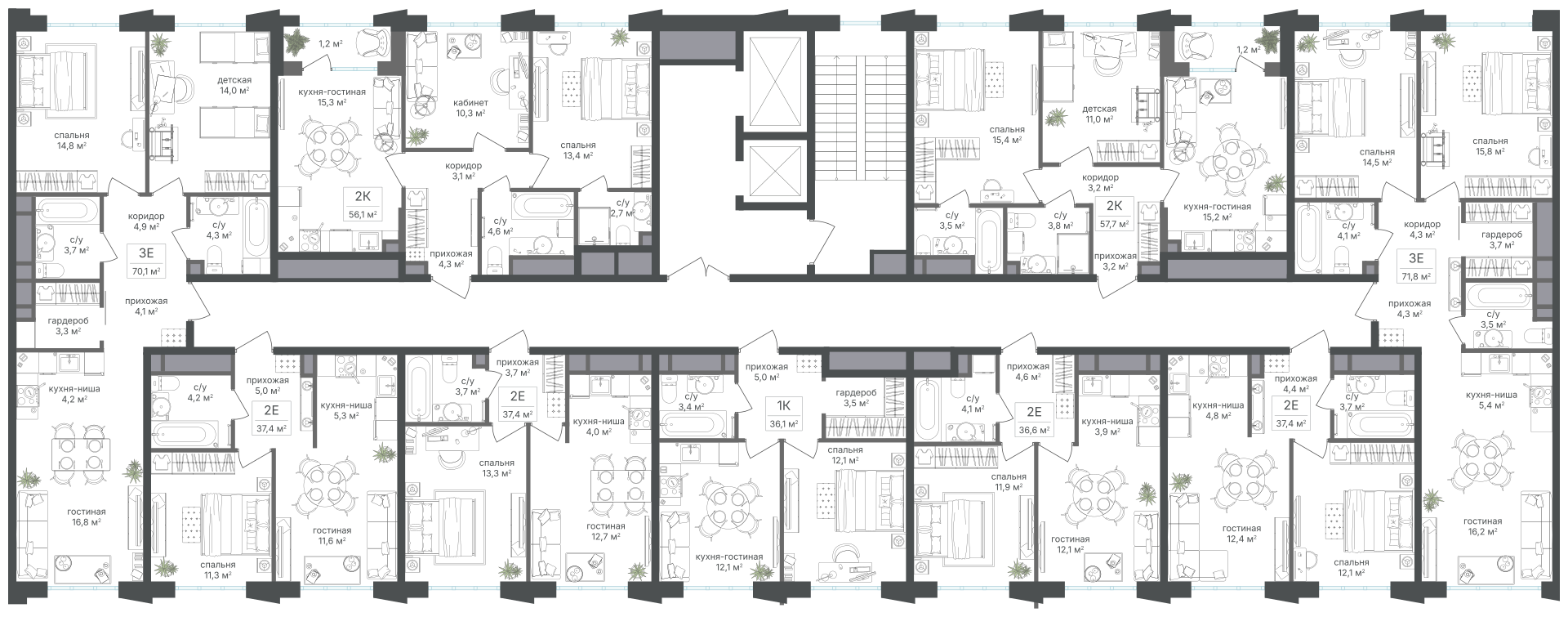 2х-комнатная квартира в ЖК Михалковский