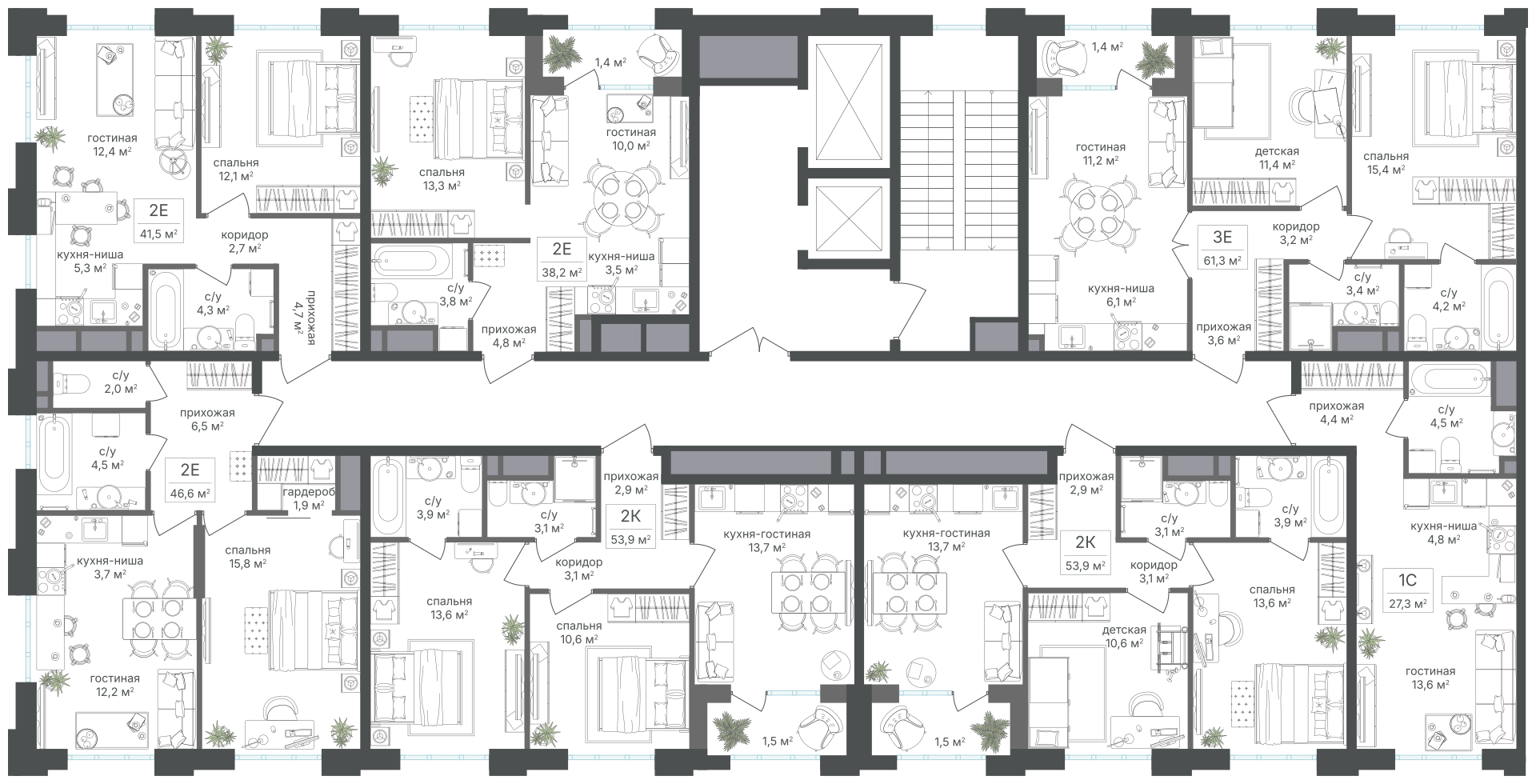 3х-комнатная квартира в ЖК Михалковский