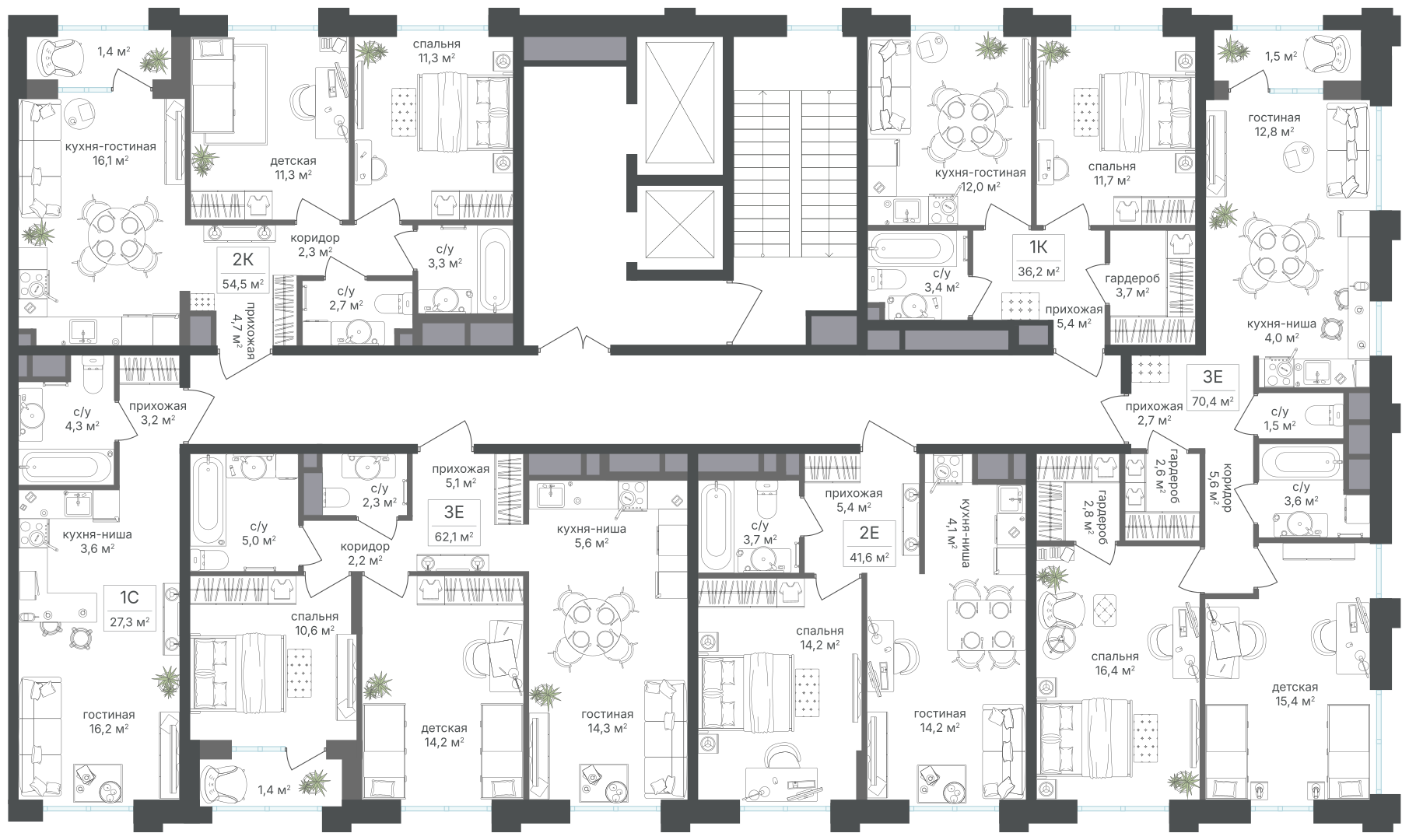 2х-комнатная квартира в ЖК Михалковский
