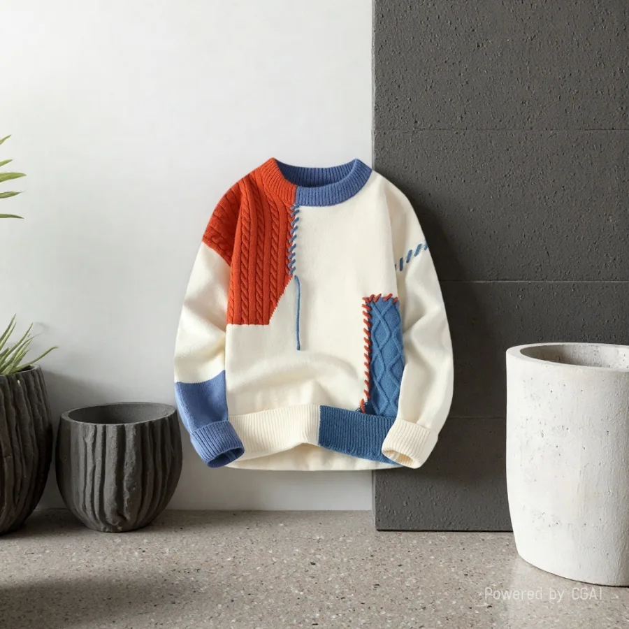 Мужской свитер вязаный оптом из Китая — фотография 2