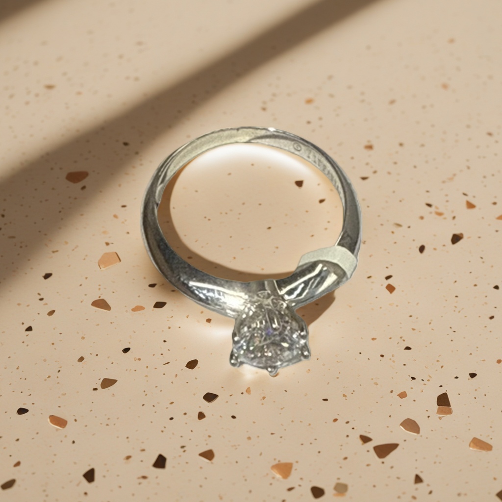 Кольцо серебристое с круглым камнем оптом из Китая — фотография 5