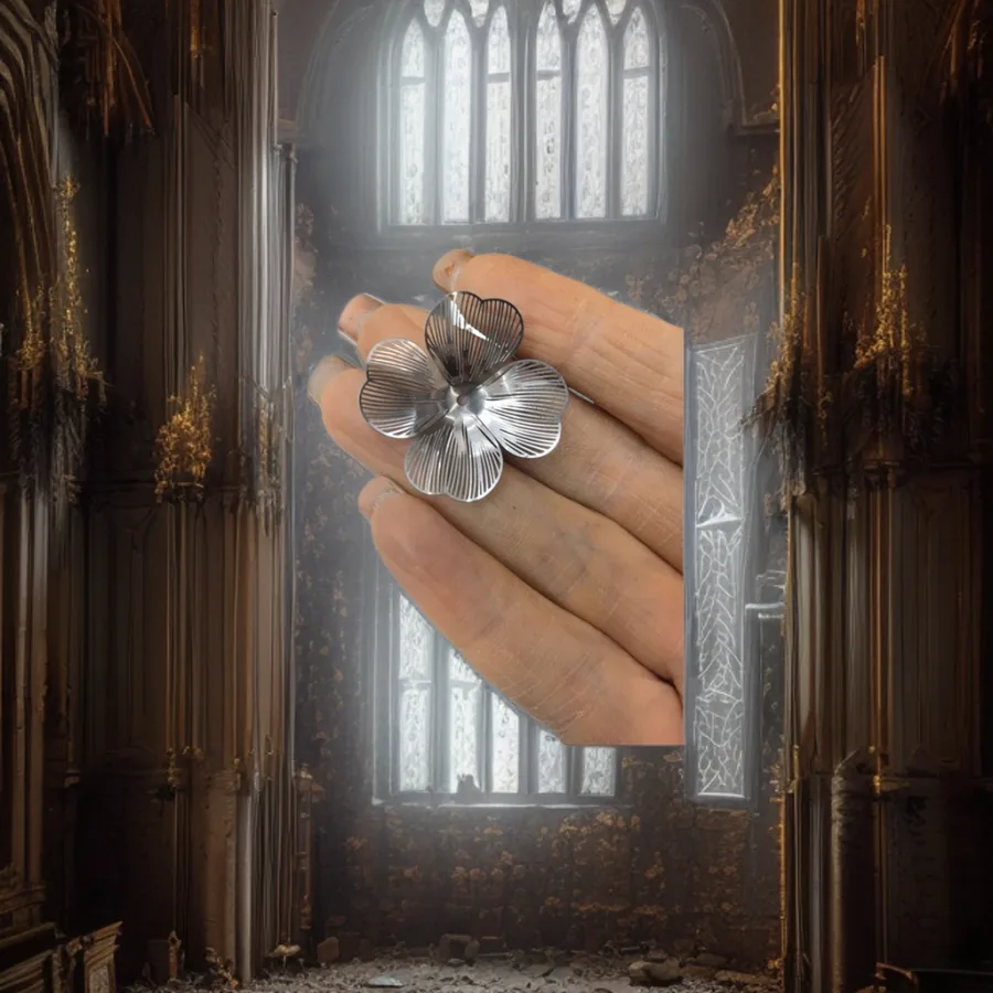 Подвеска «Клевер» серебристая оптом из Китая — фотография 2
