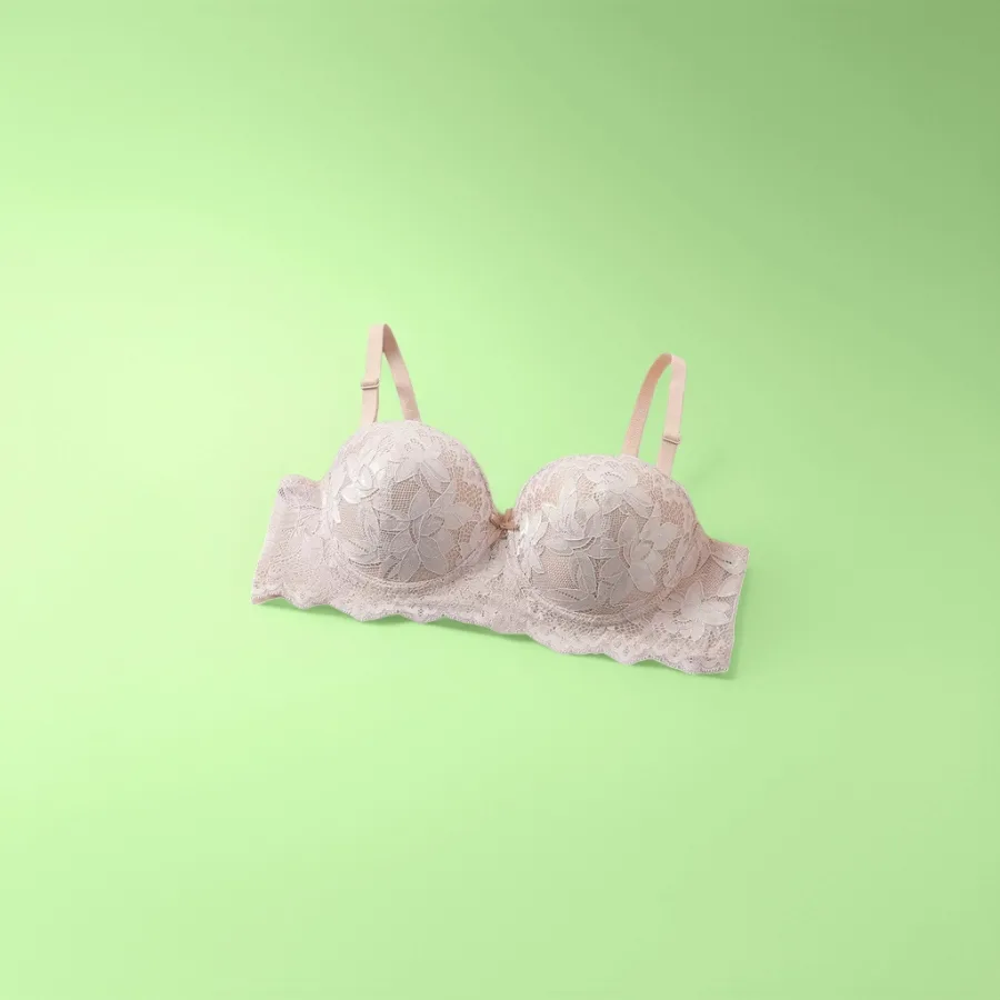 Бюстгальтер push-up кружевной розовый оптом из Китая — фотография 2