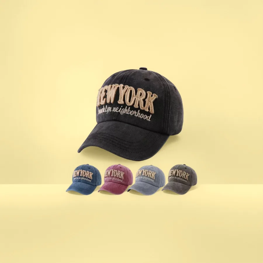Бейсболка чёрная с вышивкой NEW YORK Brooklyn оптом из Китая — фотография 2