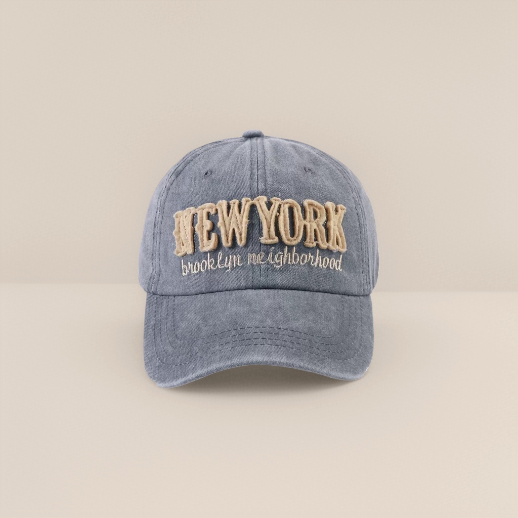 Бейсболка чёрная с вышивкой NEW YORK Brooklyn оптом из Китая — фотография 4