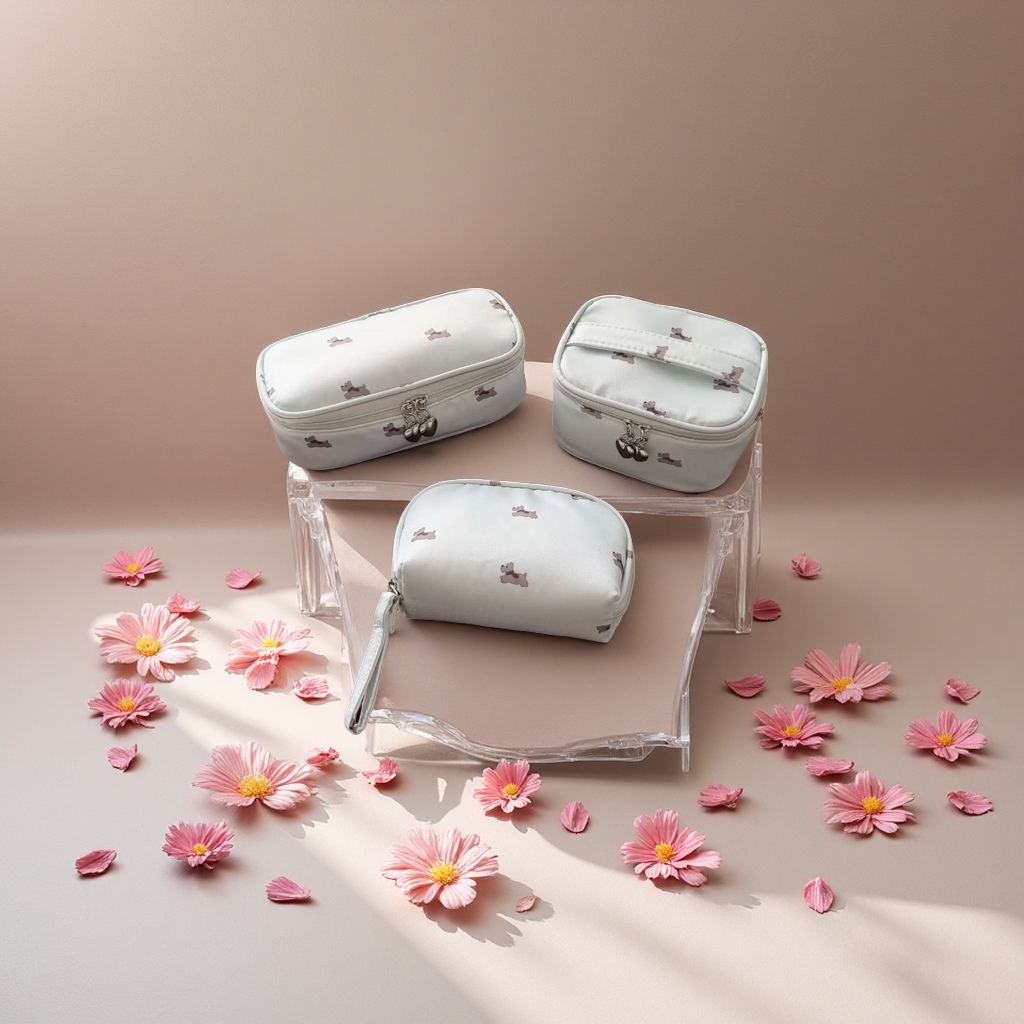 Вместительная косметичка с рисунком собачки оптом из Китая — фотография 4