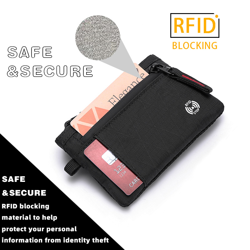 Кошелёк-портмоне с RFID-защитой и карабином оптом из Китая — фотография 3