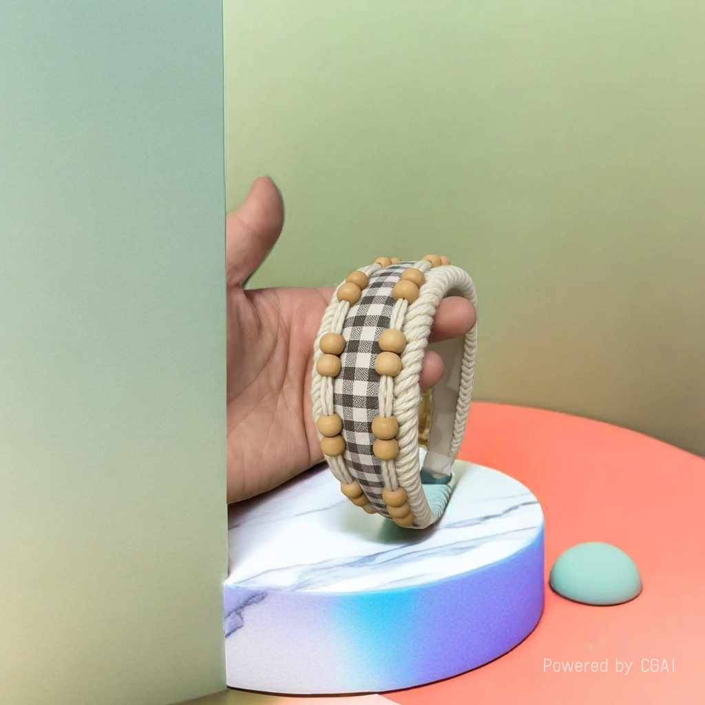 Ободок детский с деревянными бусинами оптом из Китая — фотография 4