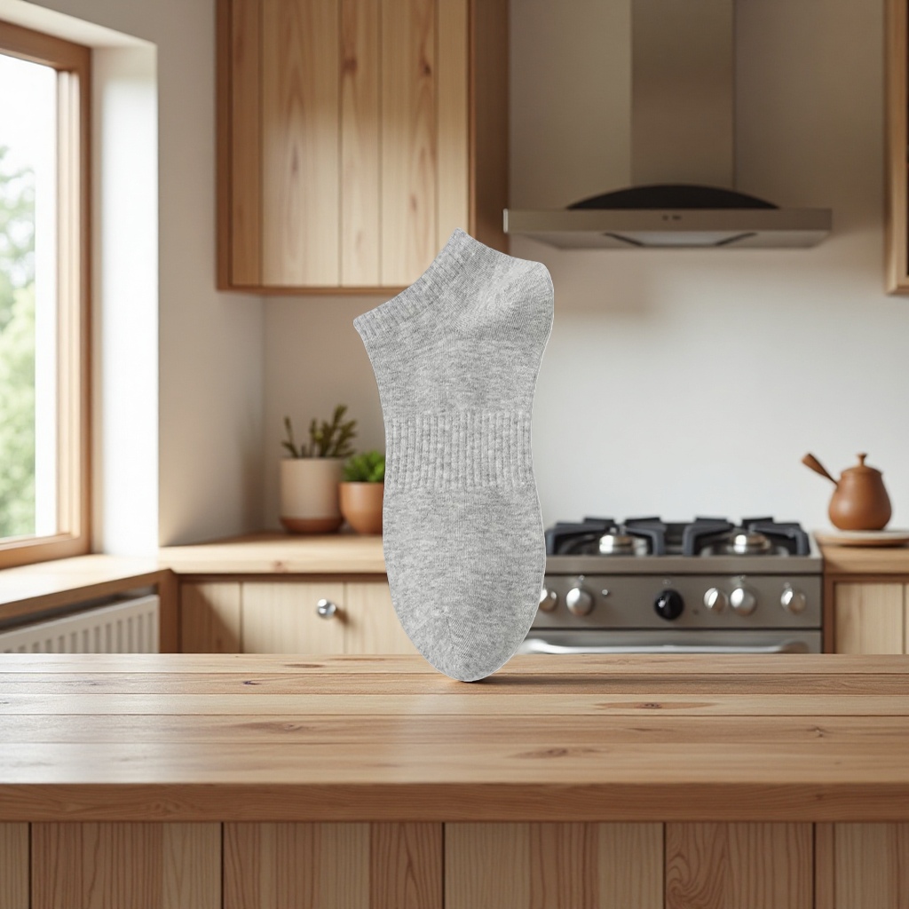 Носки короткие хлопковые серые оптом из Китая — фотография 3
