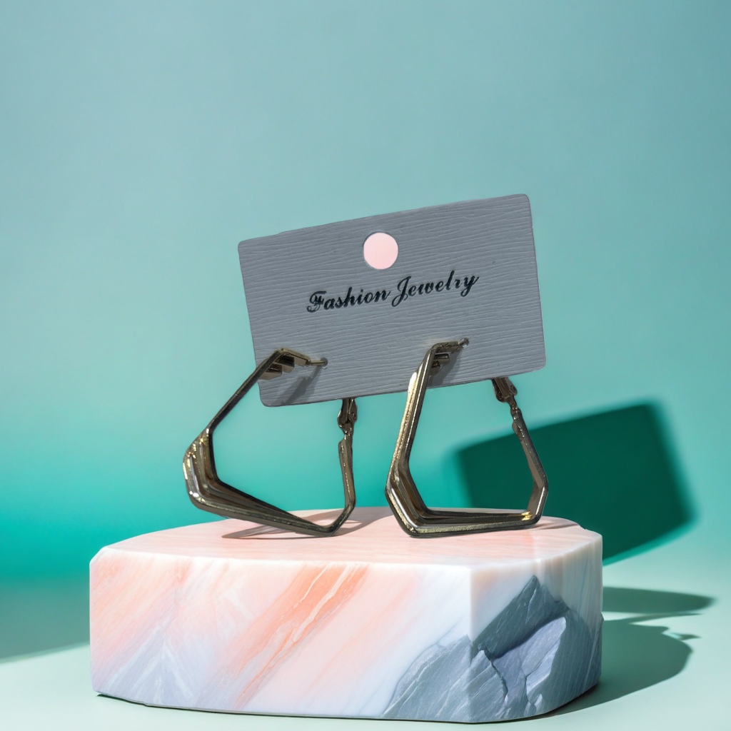 Серьги геометрические золотистые оптом из Китая — фотография 3