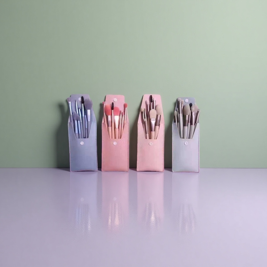 Набор кистей для макияжа с косметичкой, макарун оптом из Китая — фотография 3