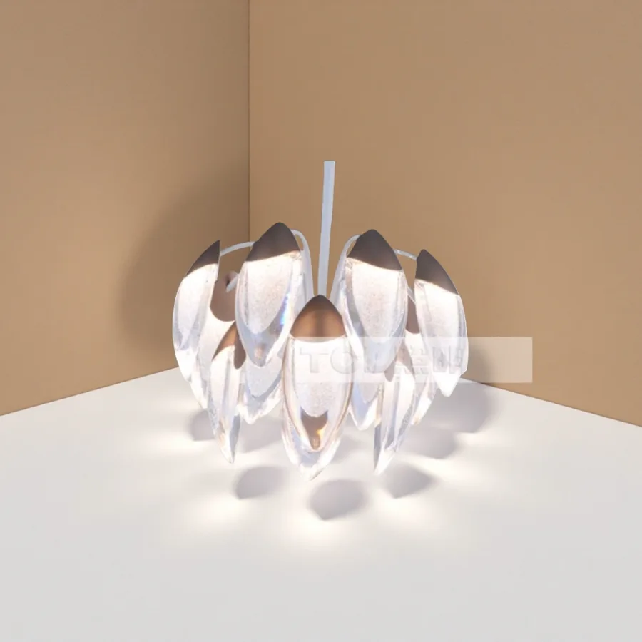 Люстра «Лепестки» с прозрачными плафонами LED оптом из Китая — фотография 2