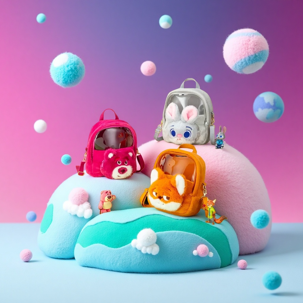 Рюкзак детский плюшевый с игрушкой оптом из Китая — фотография 4