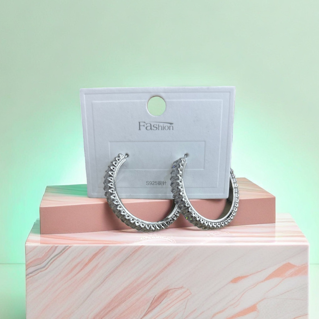 Серьги из серебра 925 пробы со вставками оптом из Китая — фотография 3