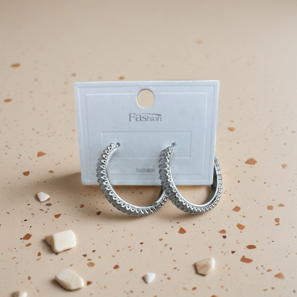 Серьги из серебра 925 пробы со вставками оптом из Китая — фотография 4
