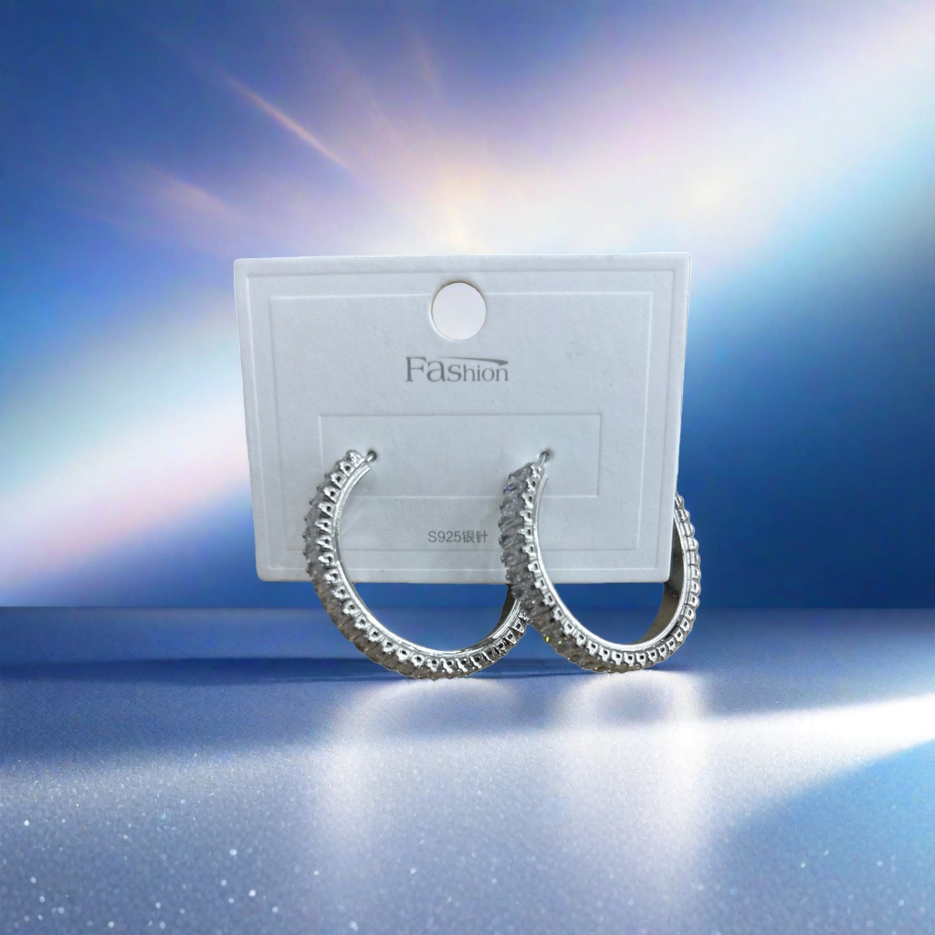 Серьги из серебра 925 пробы со вставками оптом из Китая — фотография 5