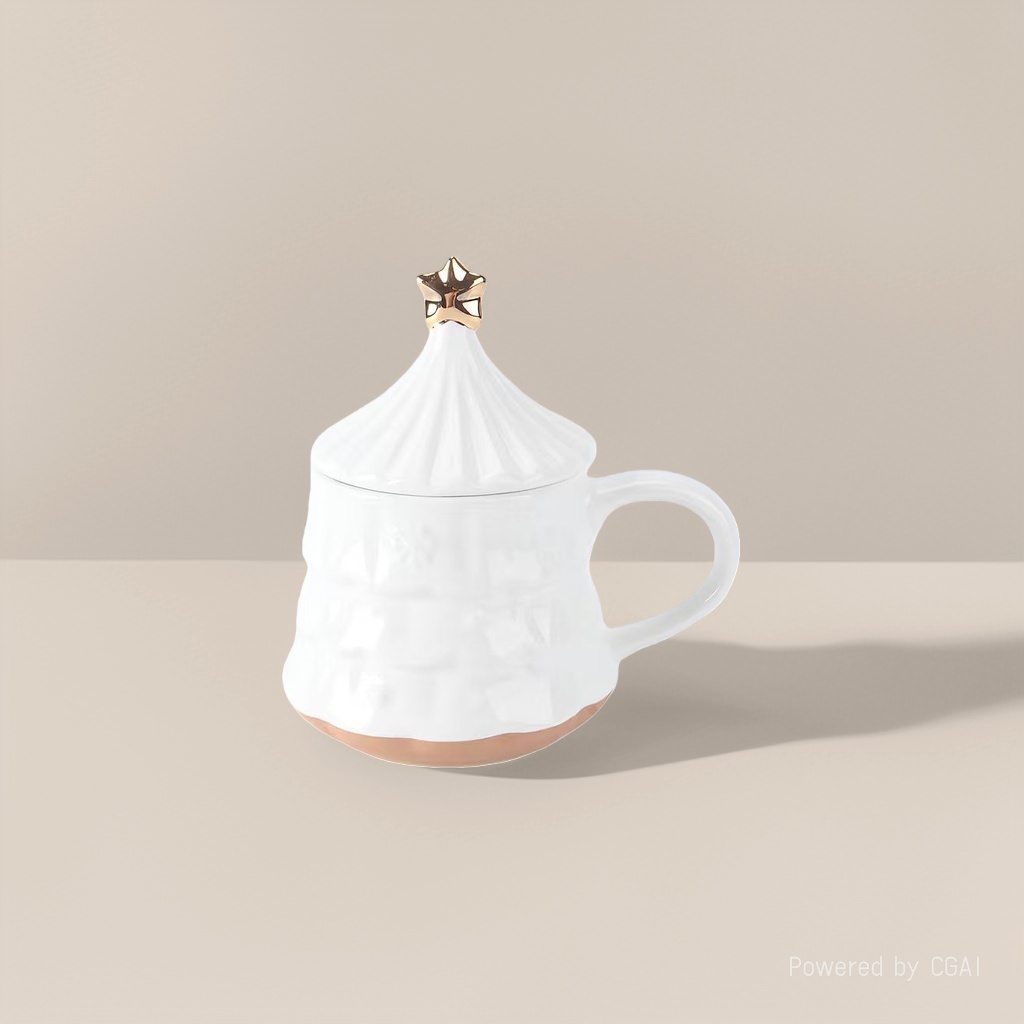 Кружка с крышкой в форме ёлки оптом из Китая — фотография 3