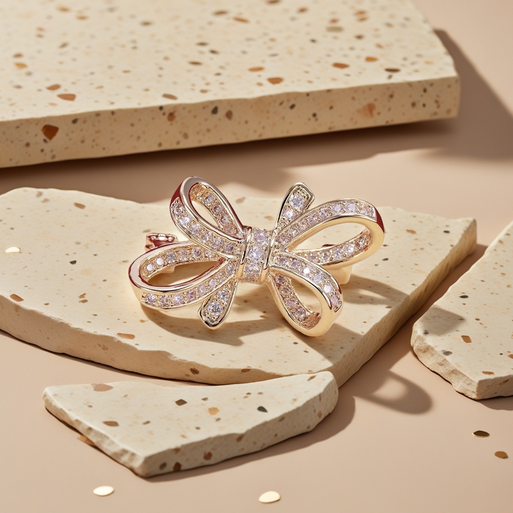 Брошь-бант со стразами оптом из Китая — фотография 5