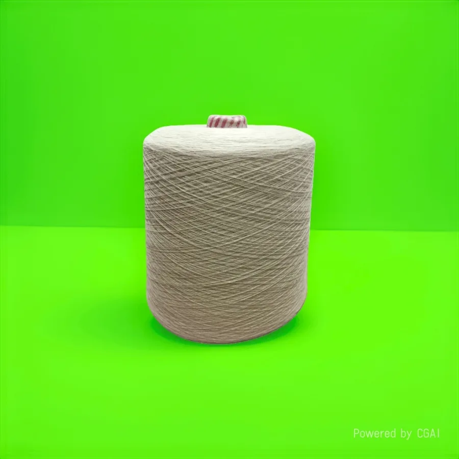 Пряжа хлопок-лён бежевая, 100 г оптом из Китая — фотография 2