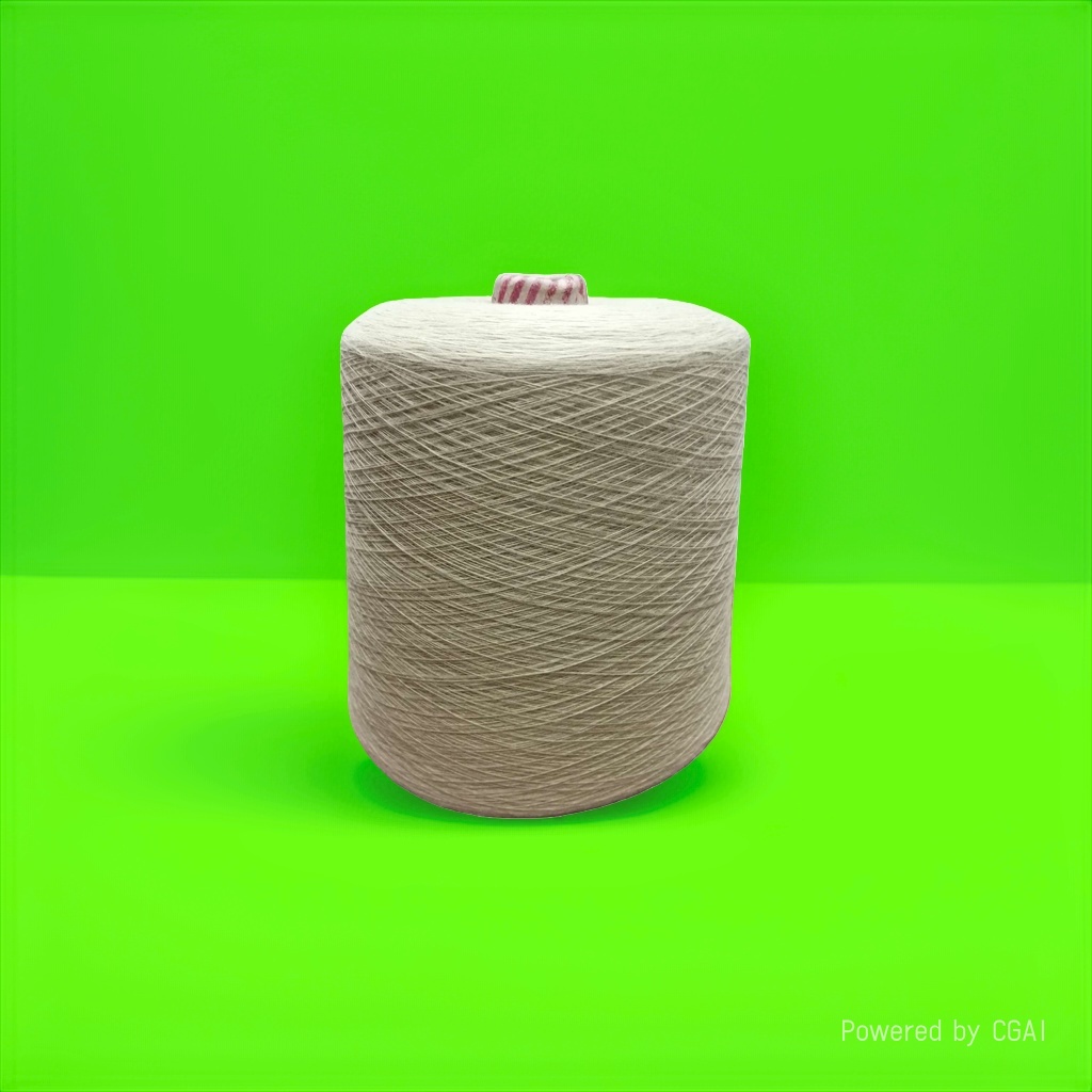 Пряжа хлопок-лён бежевая, 100 г оптом из Китая — фотография 4