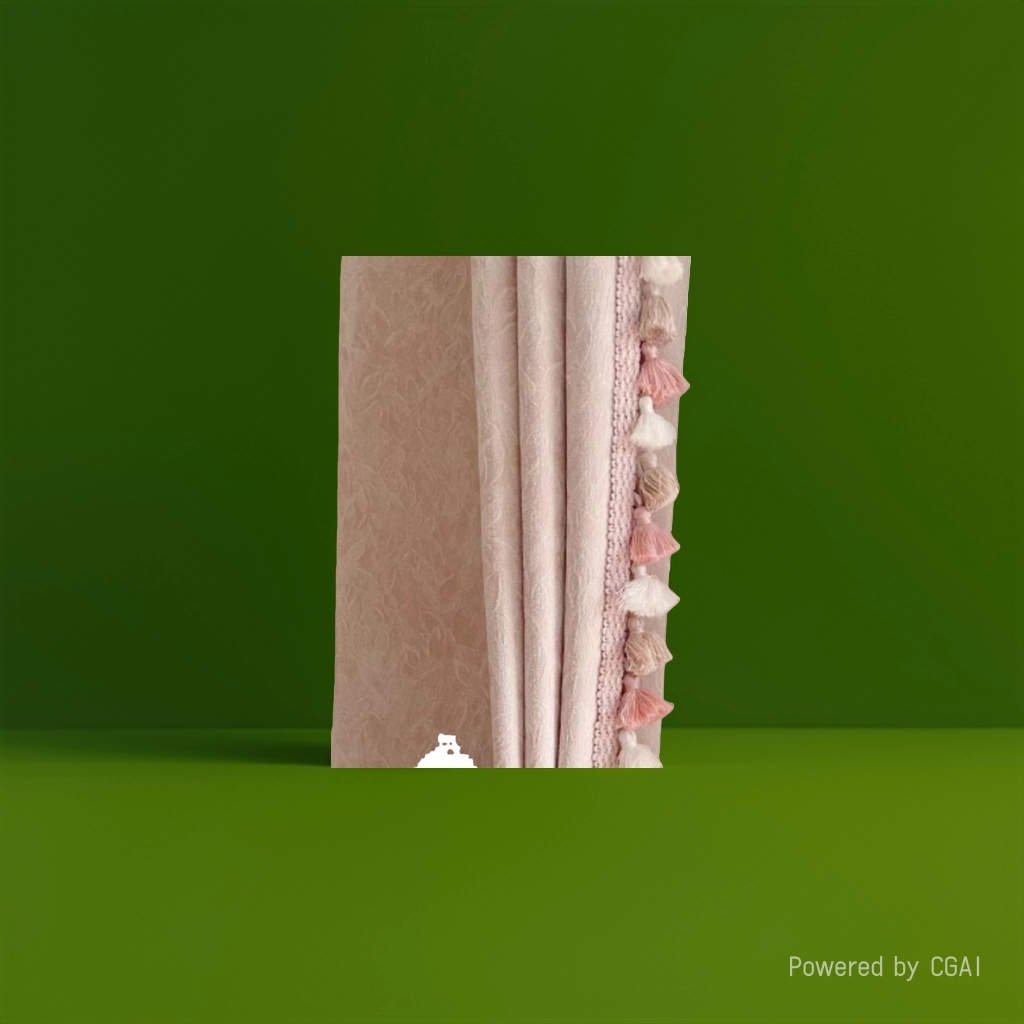 Штора льняная с кистями розовая оптом из Китая — фотография 3