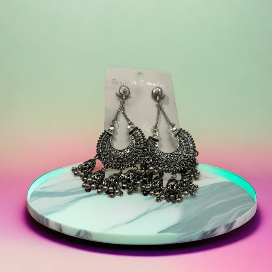 Серьги серебристые ретро оптом из Китая — фотография 2