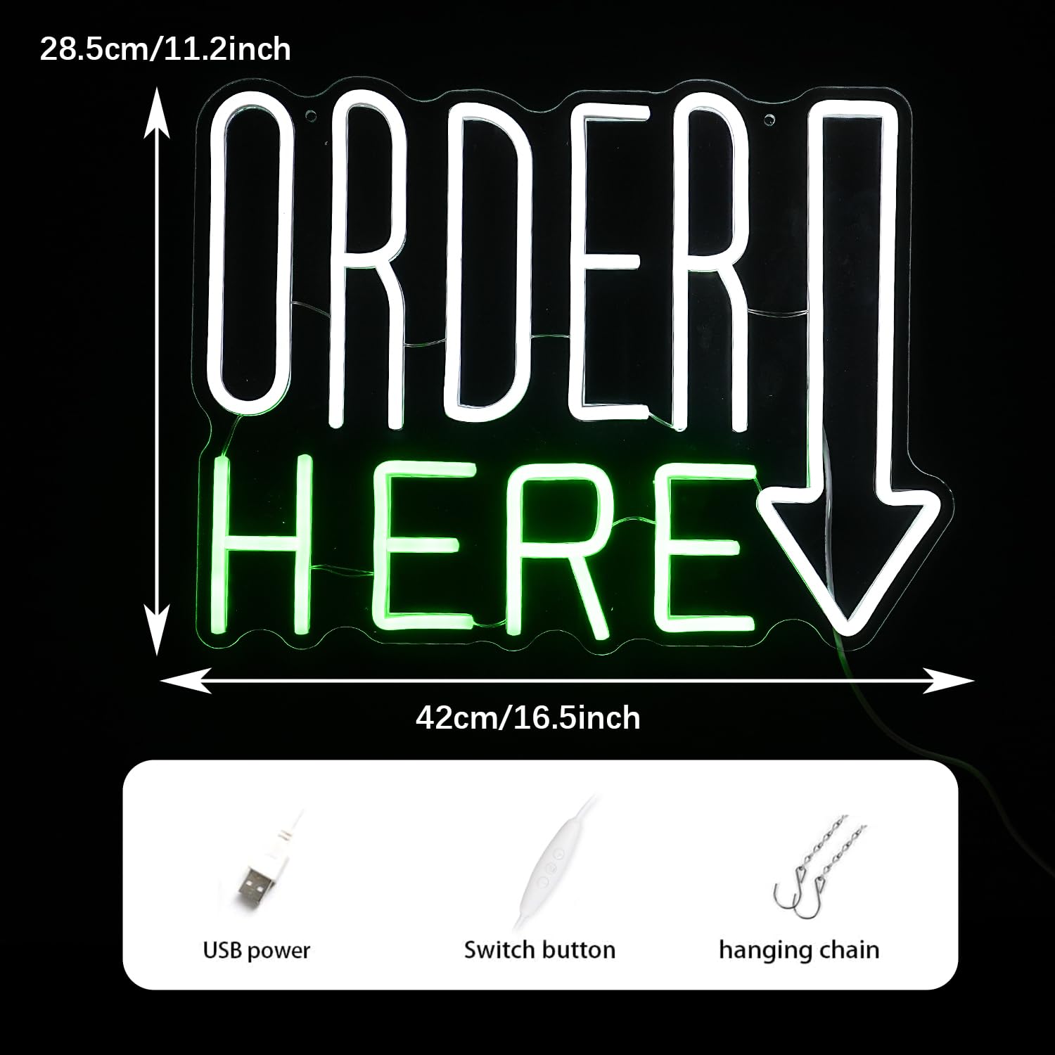 Неоновая вывеска «ORDER HERE» оптом из Китая — фотография 5