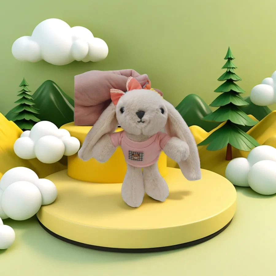 Мягкая игрушка «Зайка» в футболке оптом из Китая — фотография 2