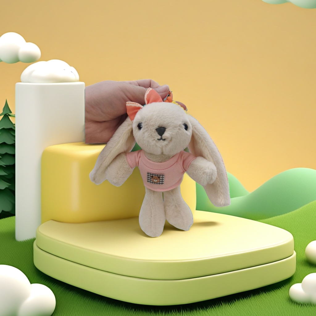 Мягкая игрушка «Зайка» в футболке оптом из Китая — фотография 3