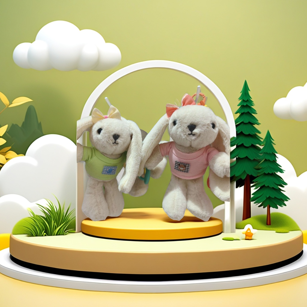 Мягкая игрушка «Зайка» в футболке оптом из Китая — фотография 4