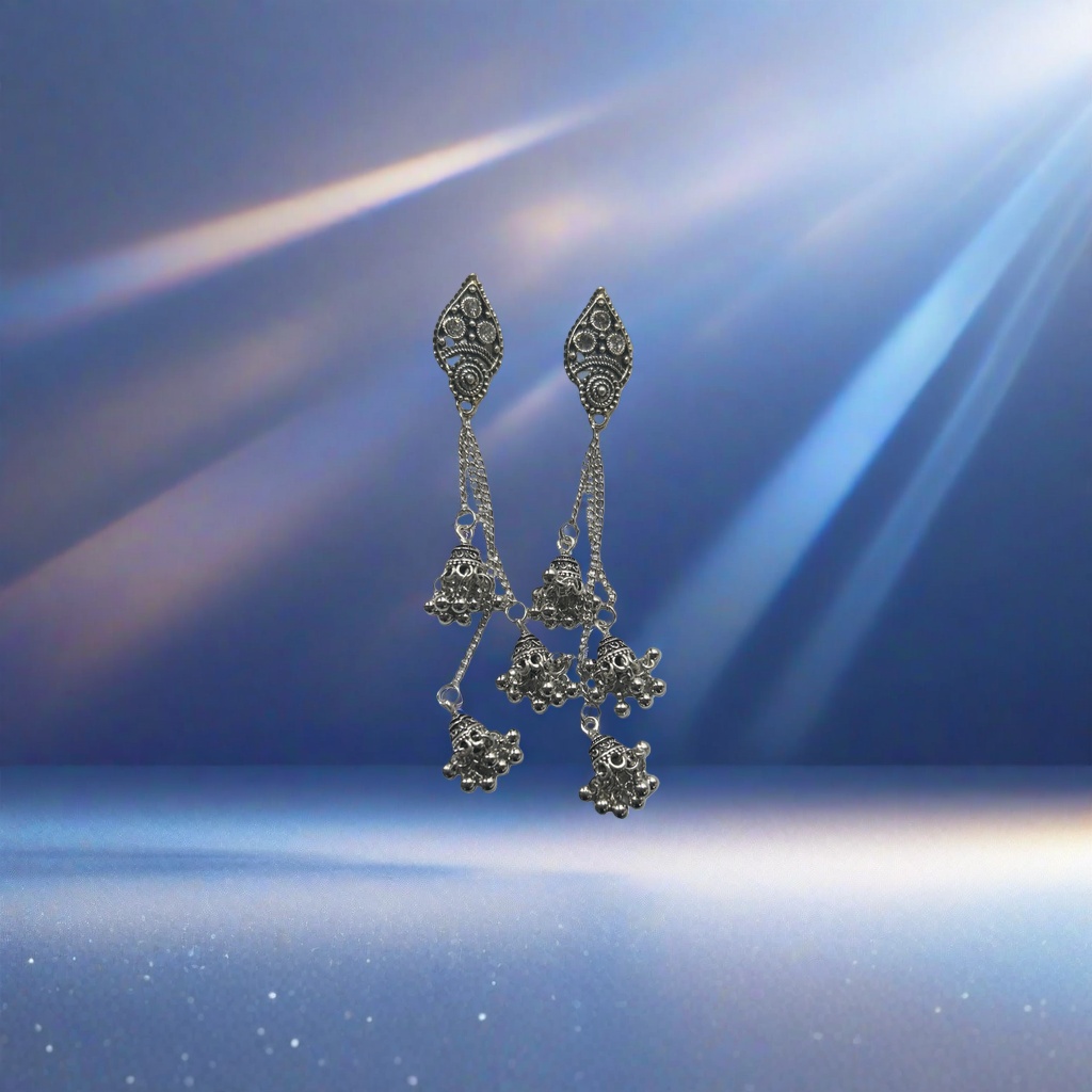 Серьги серебристые с кистями оптом из Китая — фотография 5