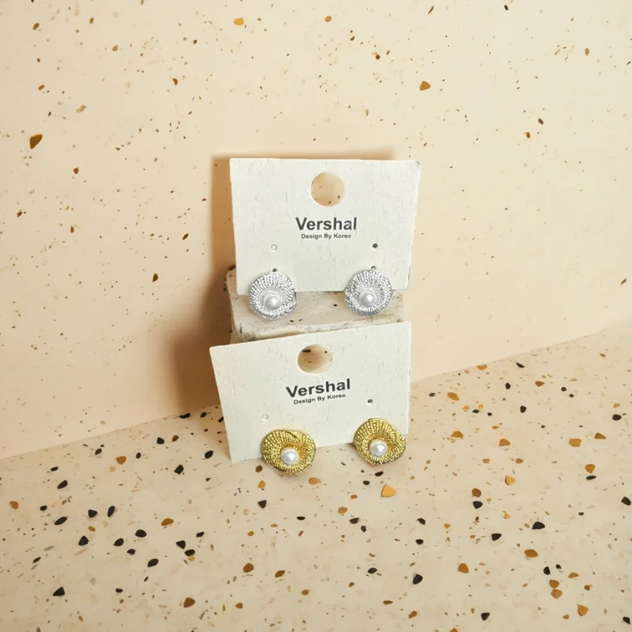 Серьги-гвоздики с жемчугом Vershal, 2 пары оптом из Китая — фотография 2