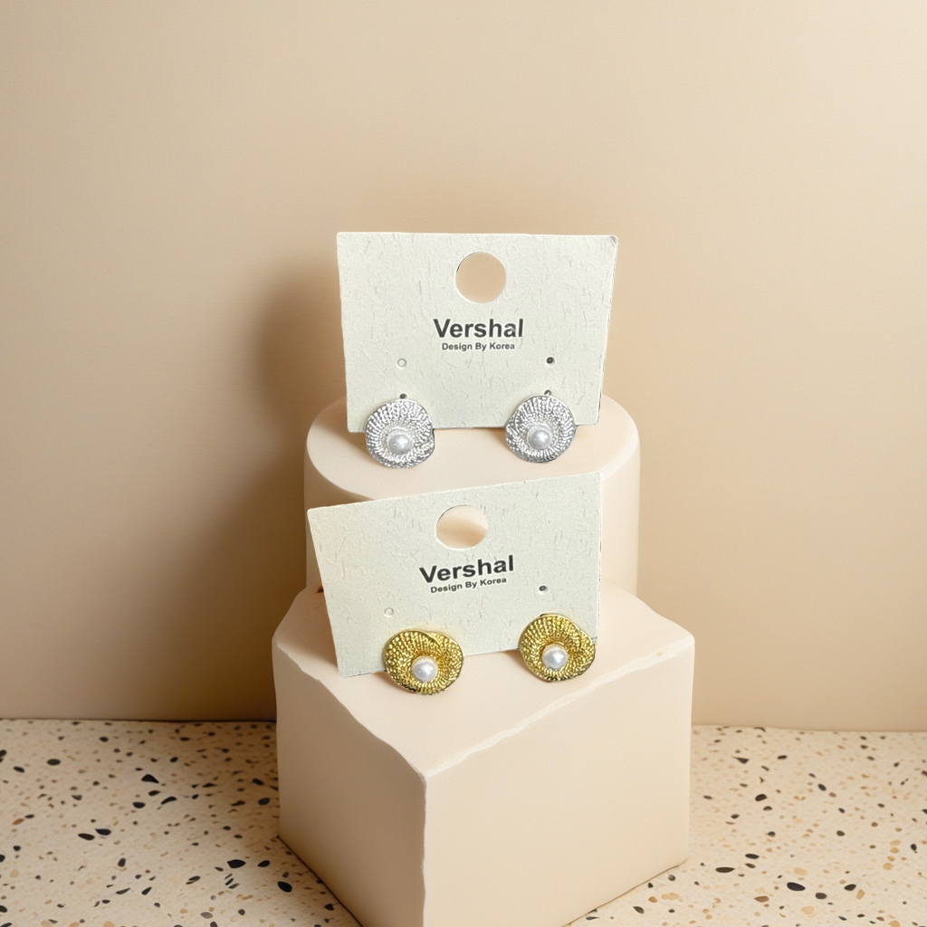 Серьги-гвоздики с жемчугом Vershal, 2 пары оптом из Китая — фотография 3