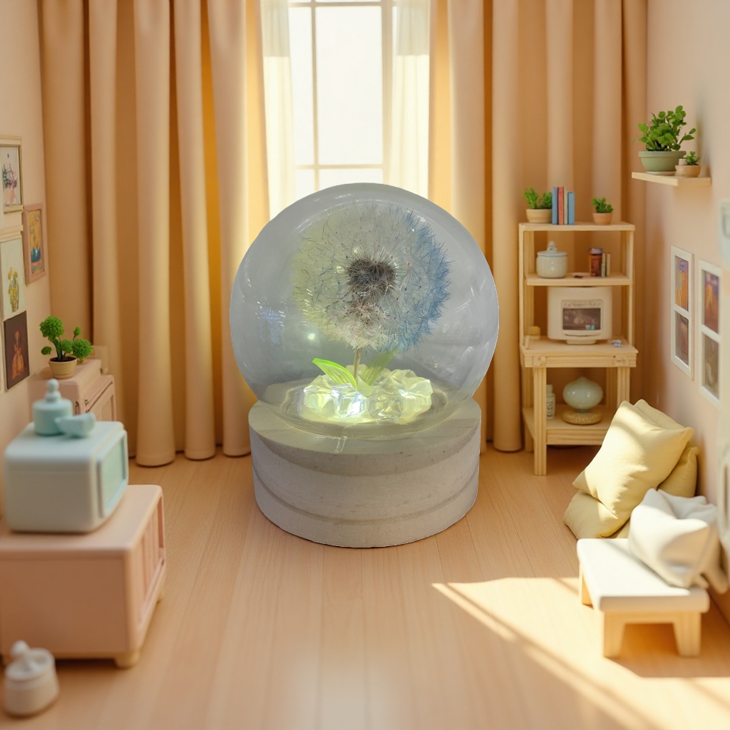 Шар декоративный с одуванчиками и подсветкой оптом из Китая — фотография 4