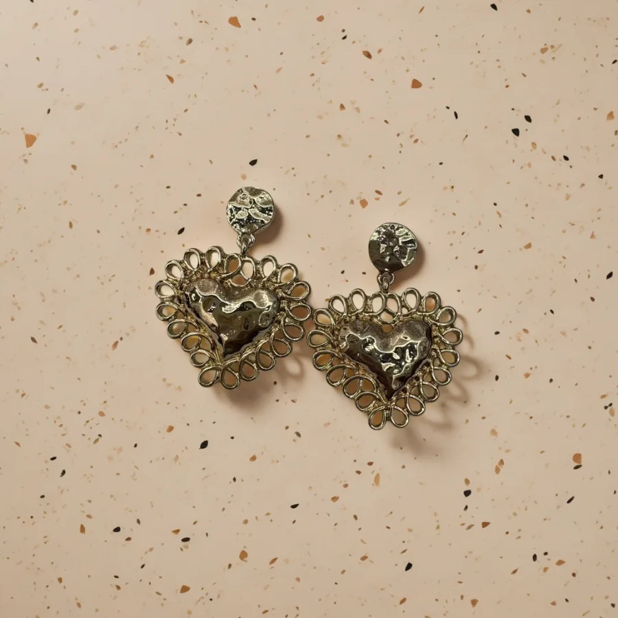 Серьги «Сердце» ажурные оптом из Китая — фотография 2