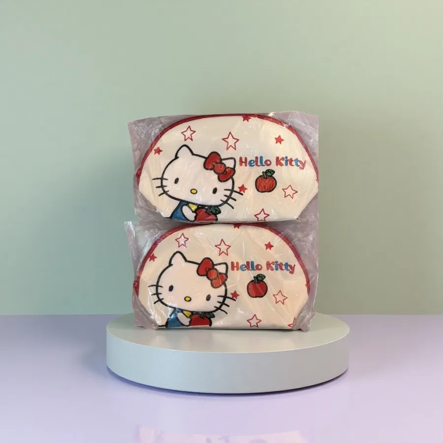 Косметичка Hello Kitty белая с красной окантовкой оптом из Китая — фотография 2