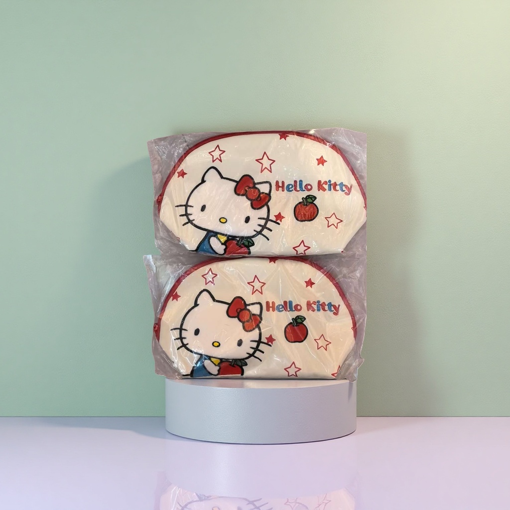 Косметичка Hello Kitty белая с красной окантовкой оптом из Китая — фотография 3